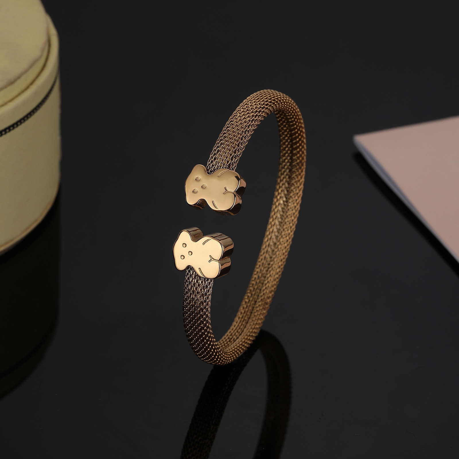 Heart Shape Bangle Womens Stainless Steel Open Bangle with Animal Charm Silver Gold Perfect Gift Z250910