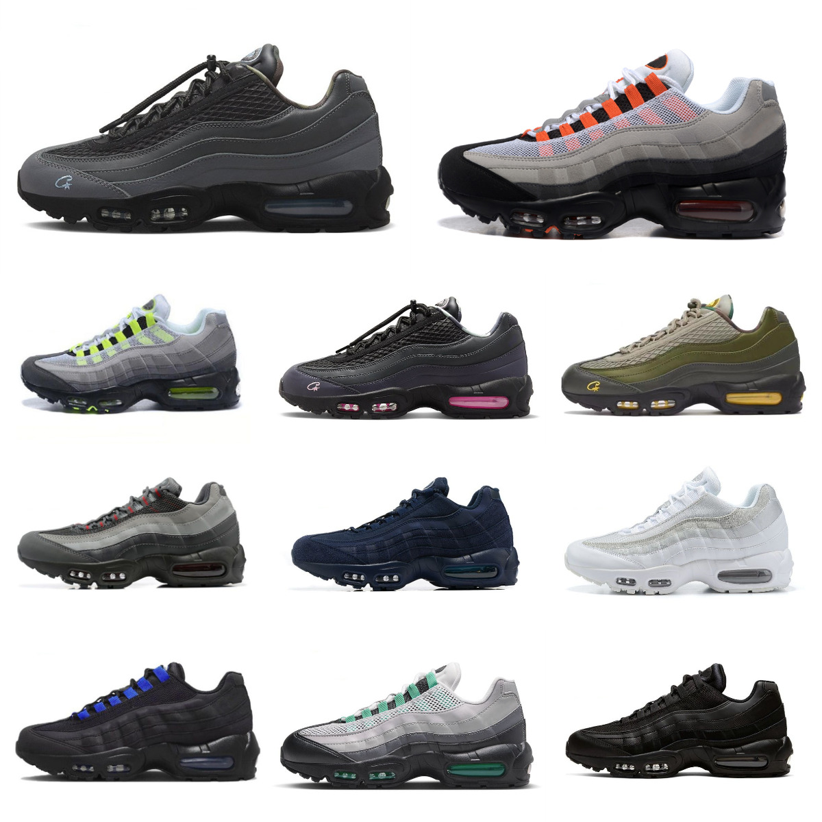 Trainer 95 95S Solar Red Sports Shoes Neon 2.0 Stadium Green Triple Black White Outdoor Running Shoe Aegeans Storm Corteizs Sequoia Pink Beam Sketch Designer Sneakers