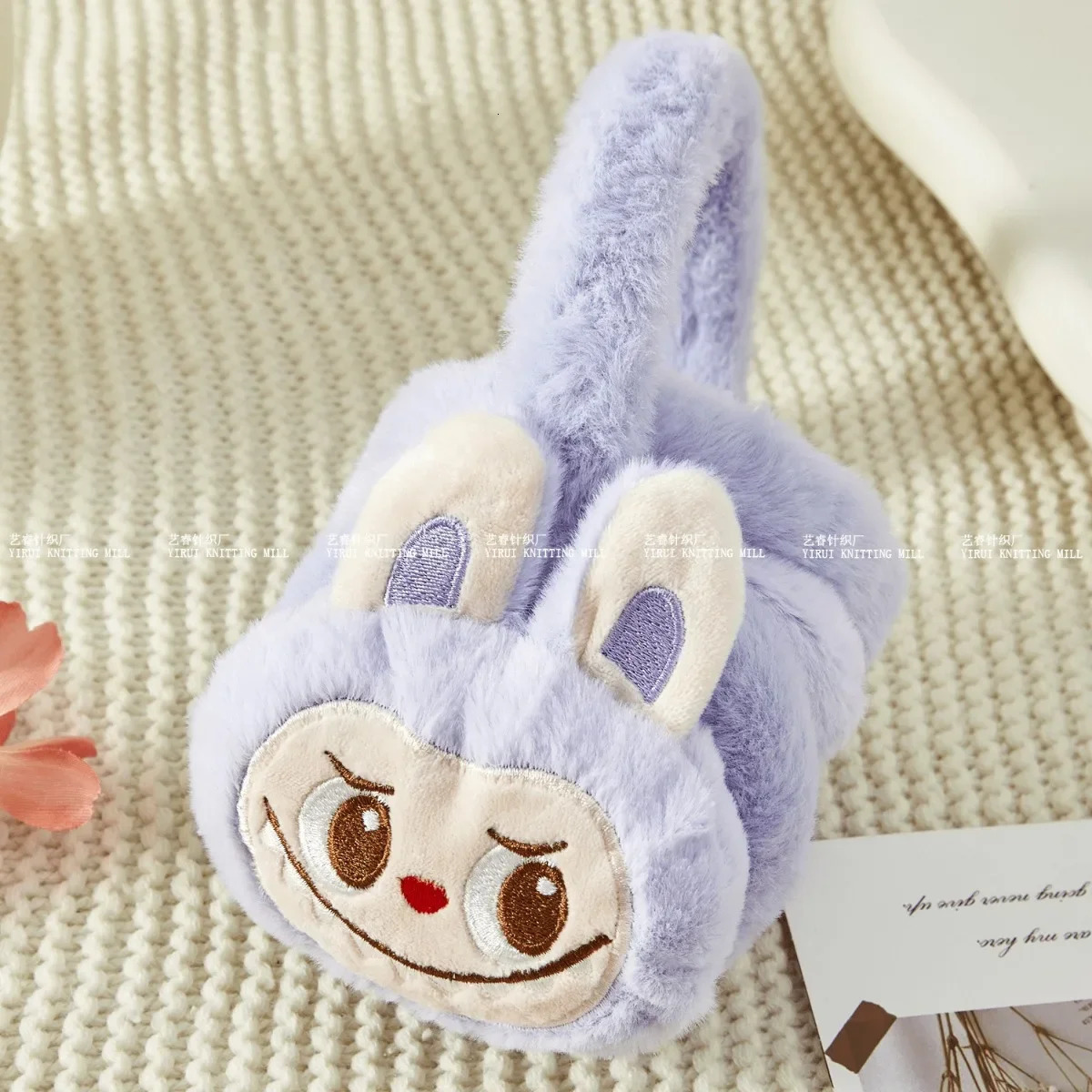 1 Labubu Rabbit Plush Earcup Cute Girl Warm Retractable Antifreeze Student Adult Children Can Use 250421
