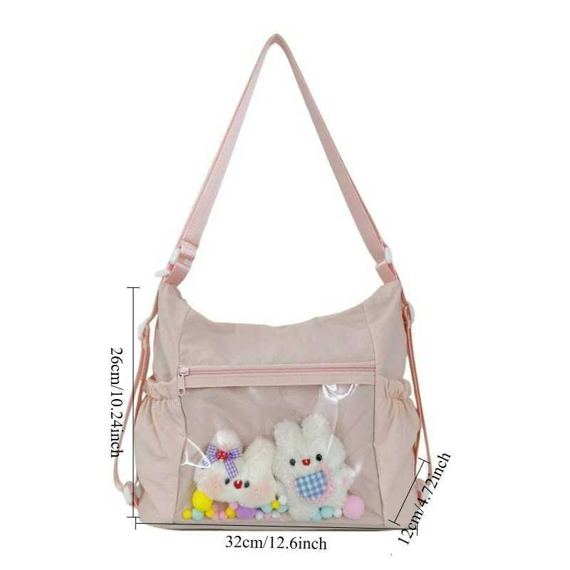 Daily Multi-purpose Crossbody Bag New Japanese Nylon Shoulder Bag Sweet and Fresh Anime Class Shopping BackpackT251121