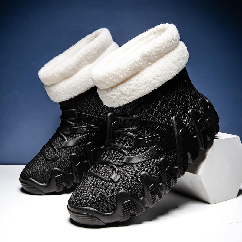 mens lowtop waterproof odorresistant slipresistant rain boots constructiongrade durable work shoes fleecelined removable winter footwear