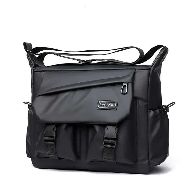 Fashion Men Shoder Bag Solid Waterproof Firm Snap Mti-Pocket Casual Crossbody Bags for Unisex Flap Large Capacity Y251121