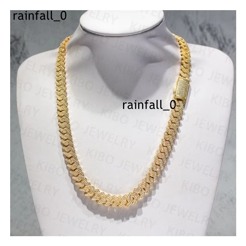 Wholesale 8mm 10mm 12mm Hip Hop Vvs Diamond Necklace Dropshipping Silver/gold Plated Iced Out Cuban Link Moissanite Chain