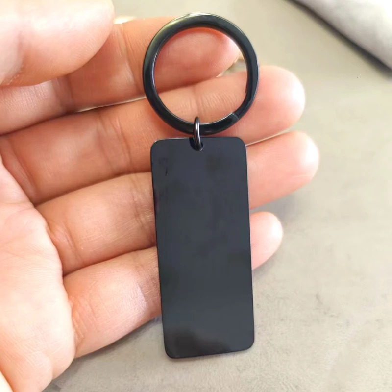 10Pcs Mirror Polished 304 Stainless Steel Rectangle Blank Keychain For DIY Keychains Jewelry Marking 4 Colors Wholesale 251121