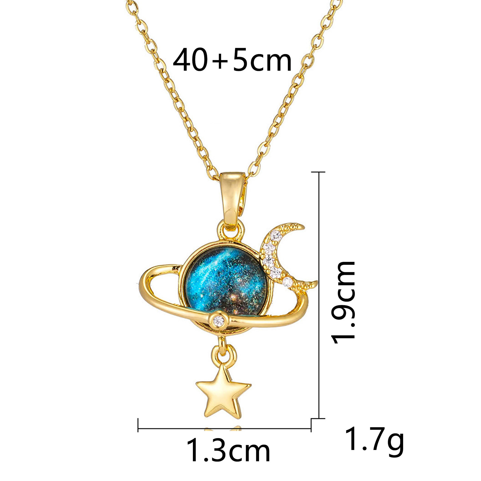 Planet Womens Necklace Versatile High-end Starry Sky 18k Gold Collarbone Chain ins designer necklace for jewelry woman necklace designer for women Y2K - view 9