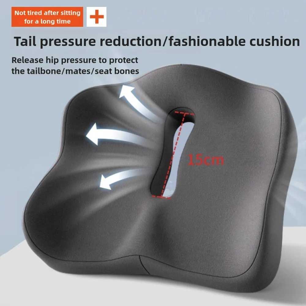 1pc Ergonomic Memory Foam Seat Cushion 3D Support Cushion Washable Polyester Car Office Essentials Comfortable for Long Sitting C251121