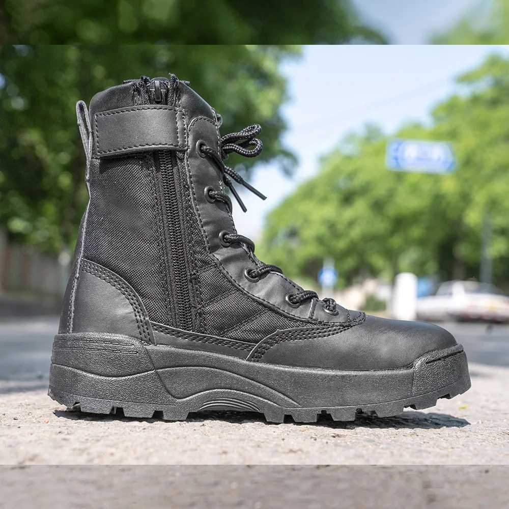 Children Military Tactical Boots Outdoor Hiking Sports Shoes Kids Adults Summer Camp Army Training Combat Boots 27-46 Plus SizeW251121