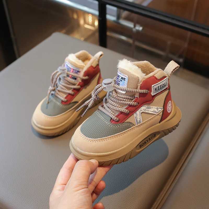 2024 Winter New Children Casual Shoes for Girls Boys Fashion Korean Style Soft Bottom Anti-slippery Versatile Chic Ankle ShoesW251121