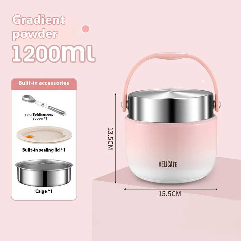 Portable Bento box304 Stainless Steel Vacuum Pot Double-layer Insulated Lunch Box Insulated Lunch Bucket Office Worker Bento BoxM251121