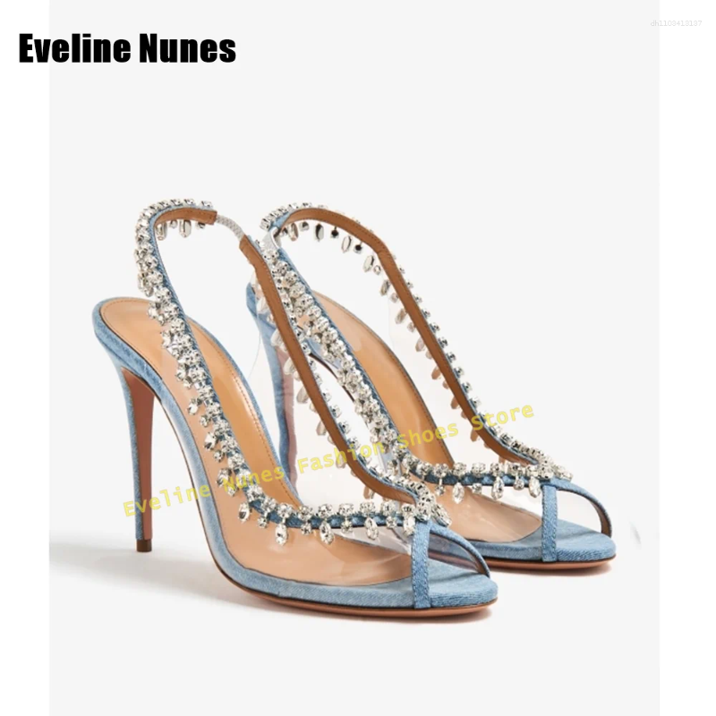 Sandals Magenta Rhinestone Tassel Sexy 2025 Peep Toe Stiletto Back Strap Shallow Lady Elegant Party Dress Diner Shoes