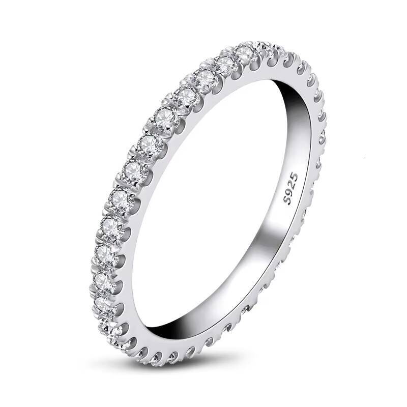 High Quality Eternity Moissanite S925 Sterling silver Jewelry Wedding Band Ring Stackable 20MM Full Eternity Ring