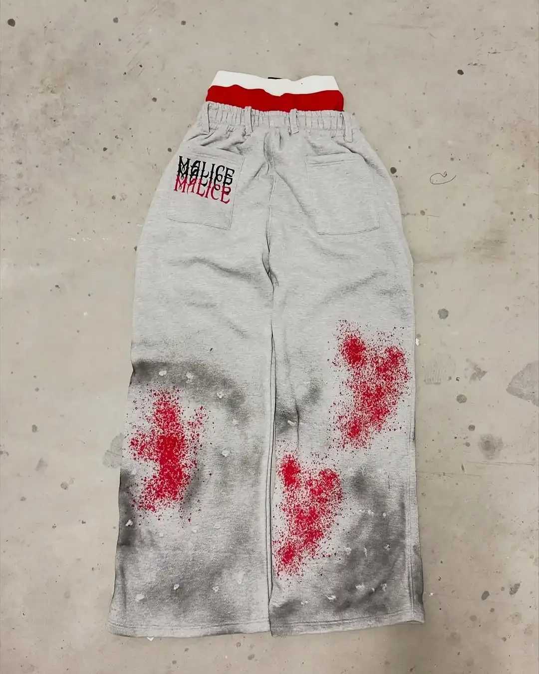 Classic Loose Waist Single-sided Art Letter Printed Straight-mounted Sweatpants Men Simple Primary Colors Breathable Casual Pants X250625