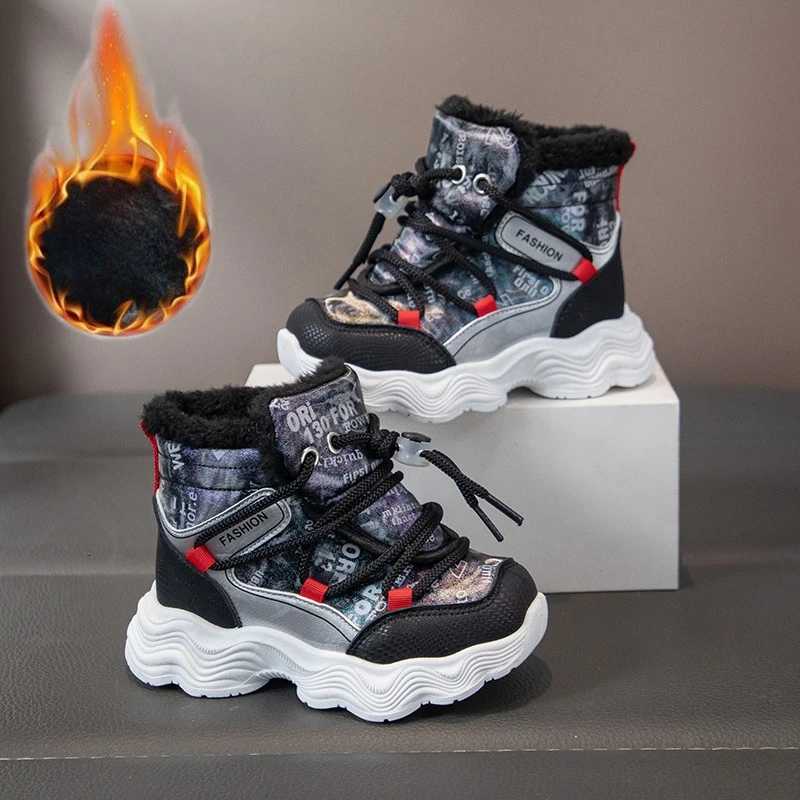 Childrens Snow Boots 3-18 Years Old Padded Thickened Boys Girls Big Cotton Shoes Soft Boys Short Boots Kids Warm Cotton ShoesW251121