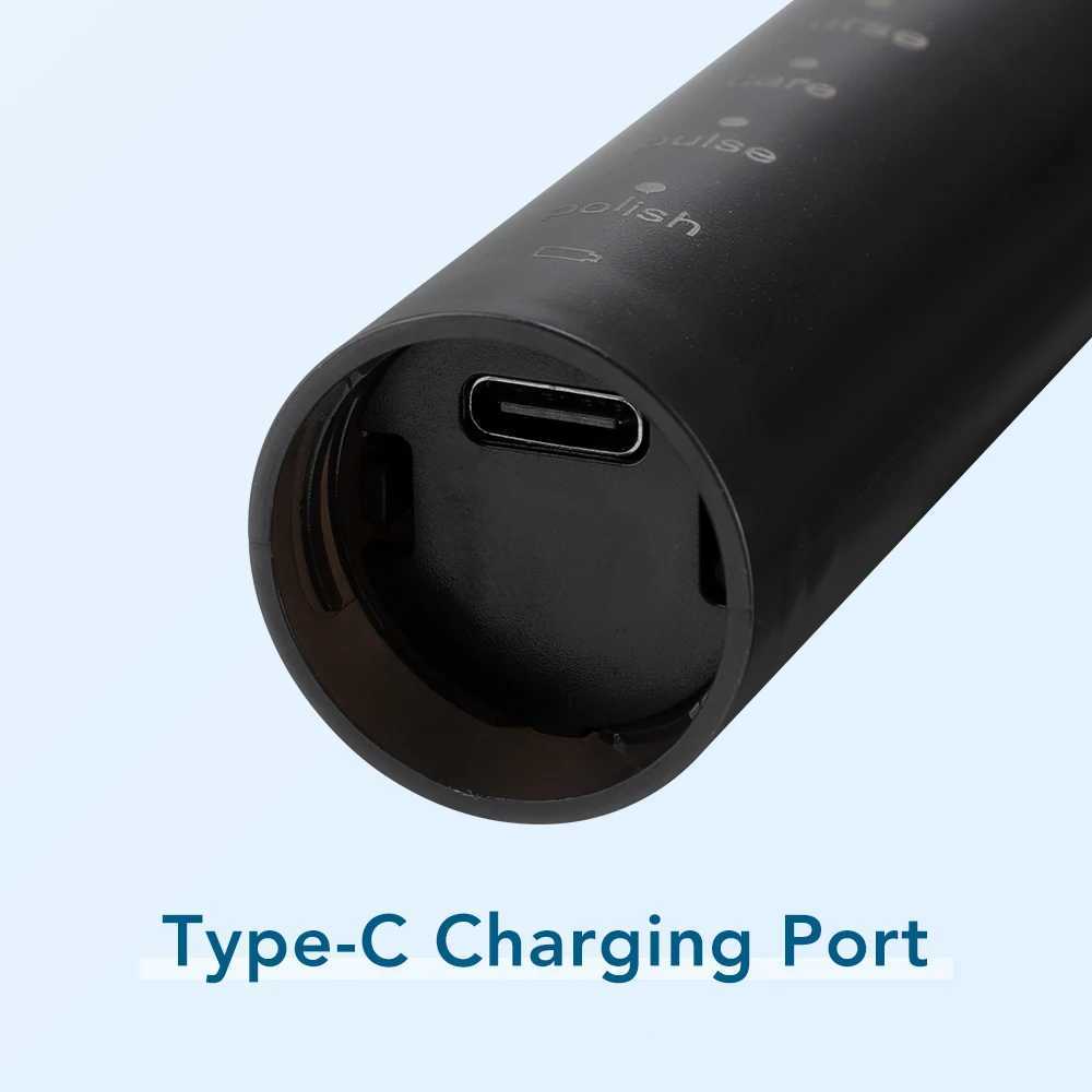 Electric Toothbrush for Adults Sonic Rechargeable 6 Modes with 4 Soft Heads Teeth Tooth Cleaner 60 Days Battery Life Oral Care C251121