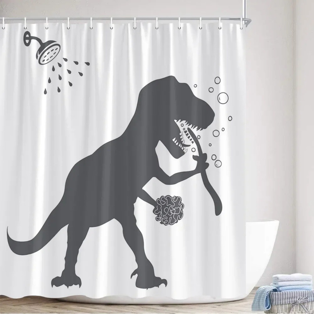 YL-37753 Shower Curtain with Funny Cat Design, Bathroom Decoration, Waterproof, Digital Print, Toilet Moisture-proof Partition Curtain