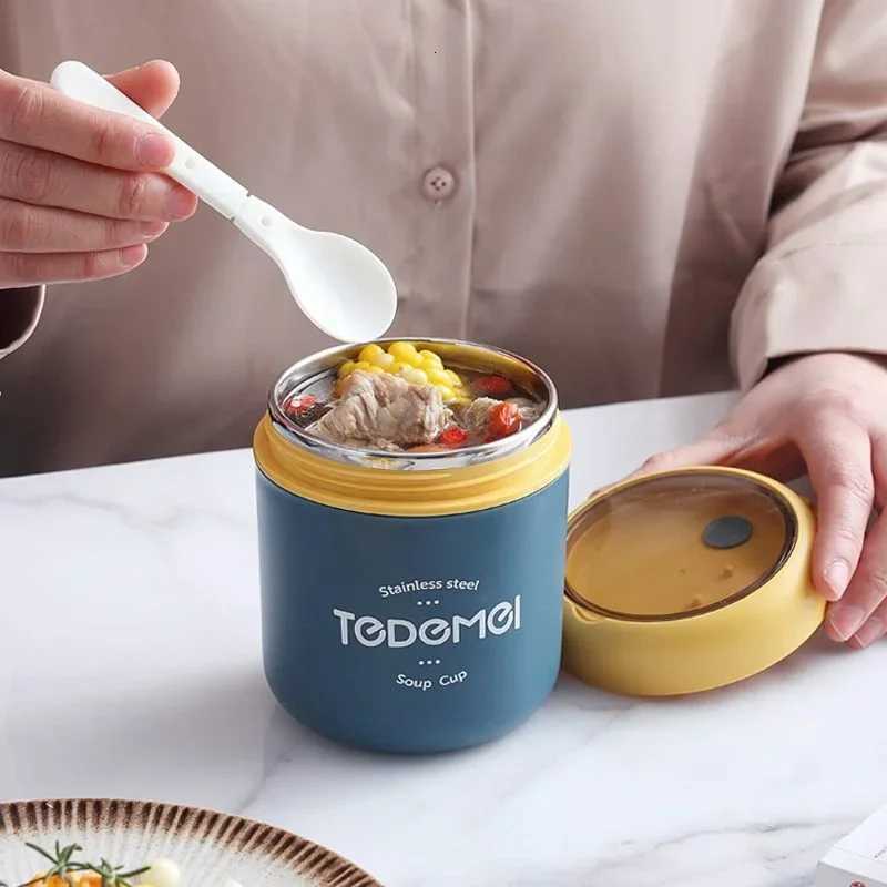 1PC Lunch Box Stainless Steel Thermal Insulation Soup Cup with SpoonM251121