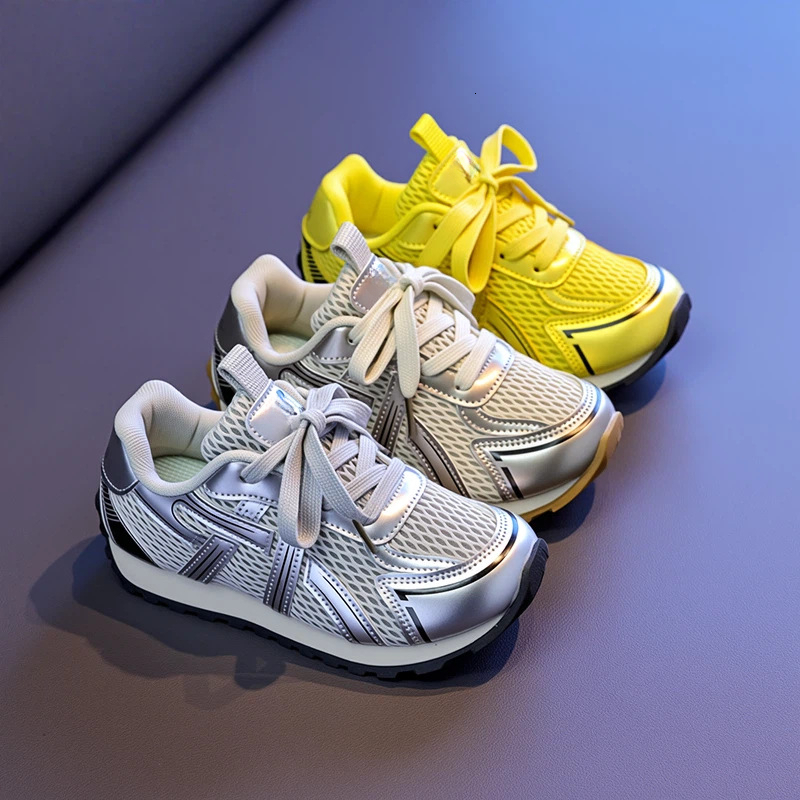 Luminous shoes with dual mesh eyes, breathable sports, soft sole, fashionable and trendy shoes, fashionable dad shoes, casual children's shoes