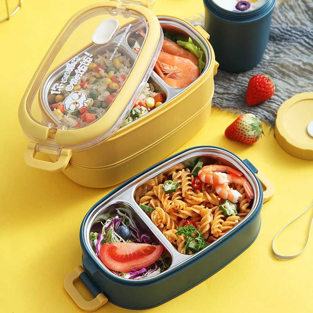 Stainless Steel 304 Lunch Box Bento Breakfast Multi-Layer Thermal Insulated Kids Student Work Outdoor Tableware Food ContainerM251121