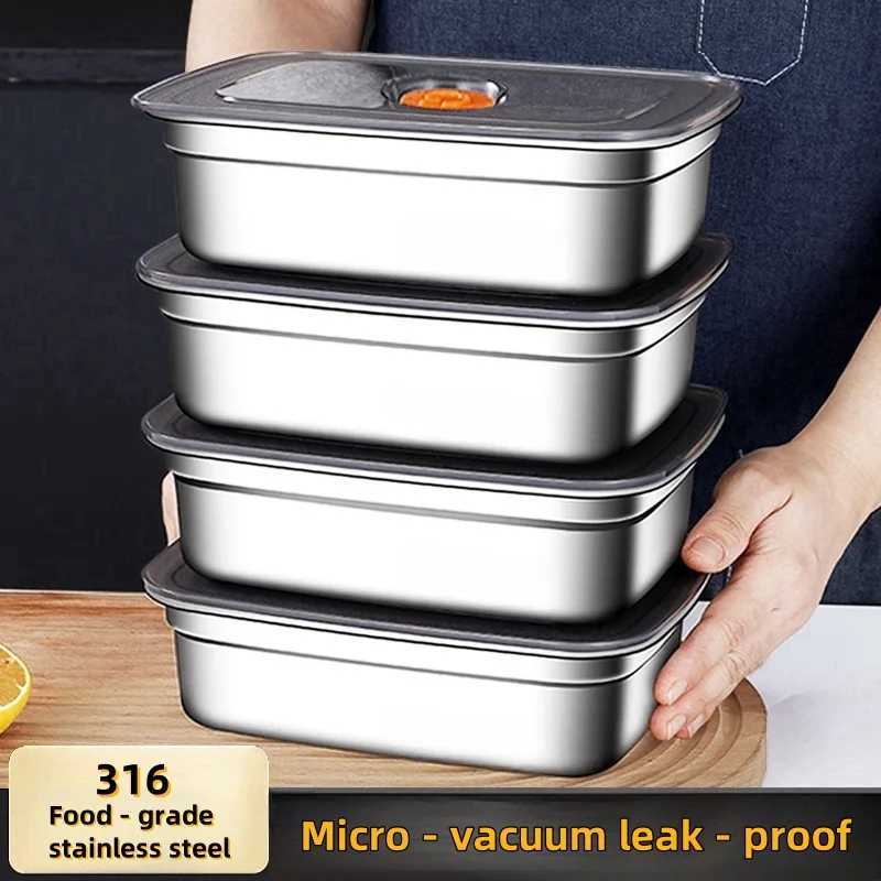304 Stainless Steel Box Student Lunch Box Food Storage Container With Lid Lunch Bento Food Box Outdoor Picnic Camping ToolM251121