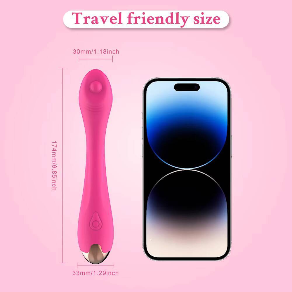 Female G-Spot Double Shock Stick Vibrator 10 Speed Frequencies USB Rechargeable 60 DB Noise Thrusting Vagina Adult Massage