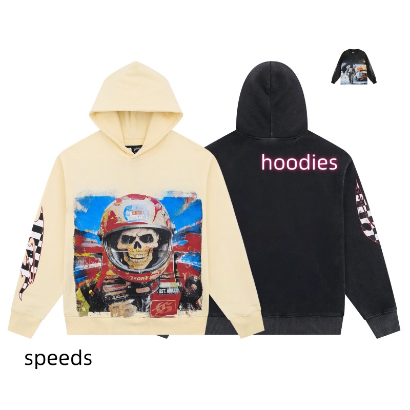 2025 Designer high quality denimly tearshoodiely Hoodie Black Mens the Cotton Wreath Sweatshirt Unisex Oversized Hoodie Fashion Hip Hop Hooded size S-XL hoodies