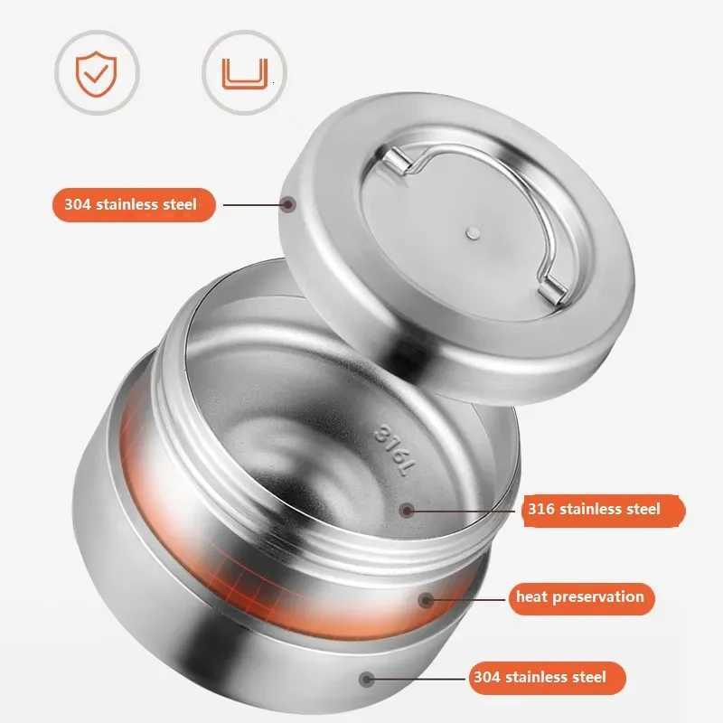 Portable Insulated Lunch Container Set Outdoor Lunch Box Stackable 316 Stainless SteelM251121