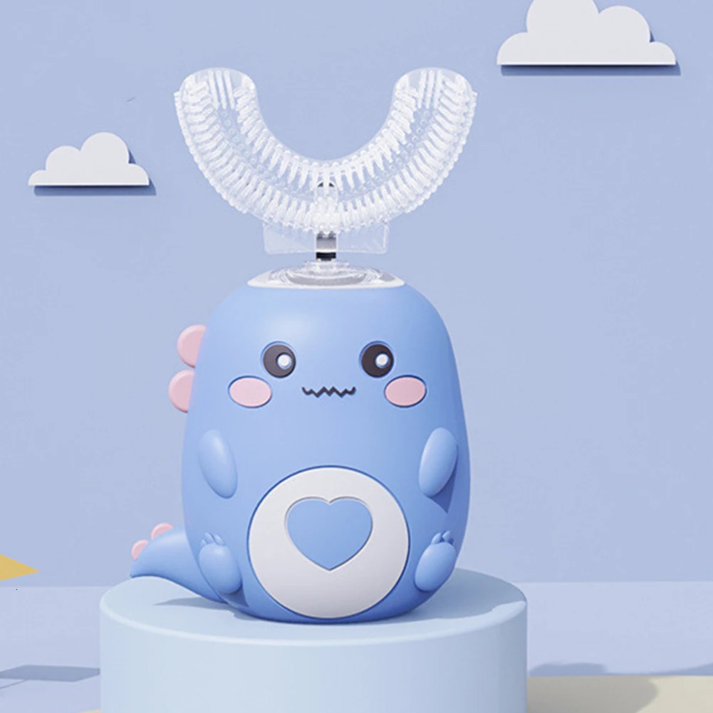 Kids Electric Toothbrush Cartoon Dinosaur U-Shaped Smart Tooth Brush Whole Mouth 360 Degree Cleaning Ultrasonic Toothbrushes 251113
