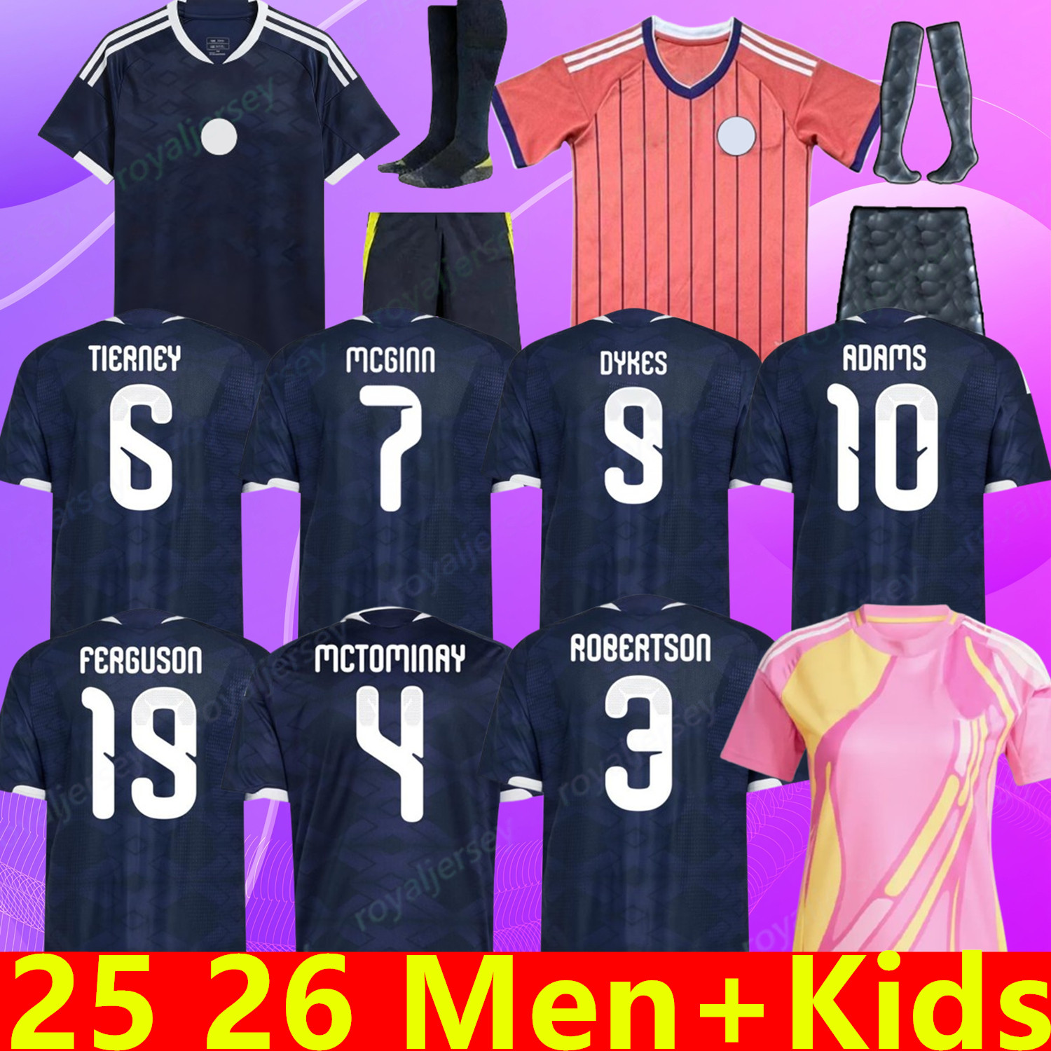 2025 2026 scotland football shirt Soccer Jerseys 25 26 ROBERTSON McTominay McGREGOR SHANKLAND MCGREGOR DYKES ADAMS MCGINN Homemaillot de Foot men kids kits unifrom