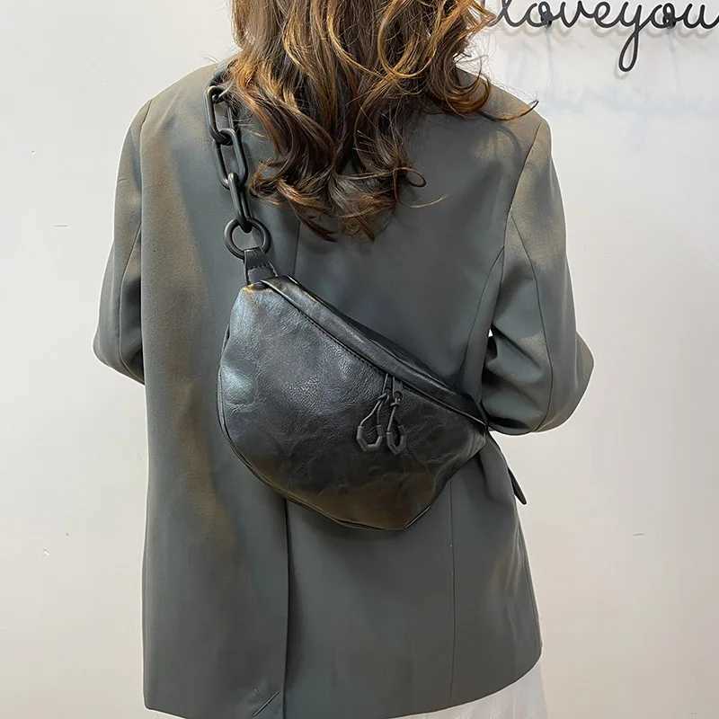 Fashion Soft PU Leather Waist Bag Wen Quality Fanny Pack Thick Chain Shoder Crossbody Ch Bag Fi Belt Bags Purses Waist Packs Y251121