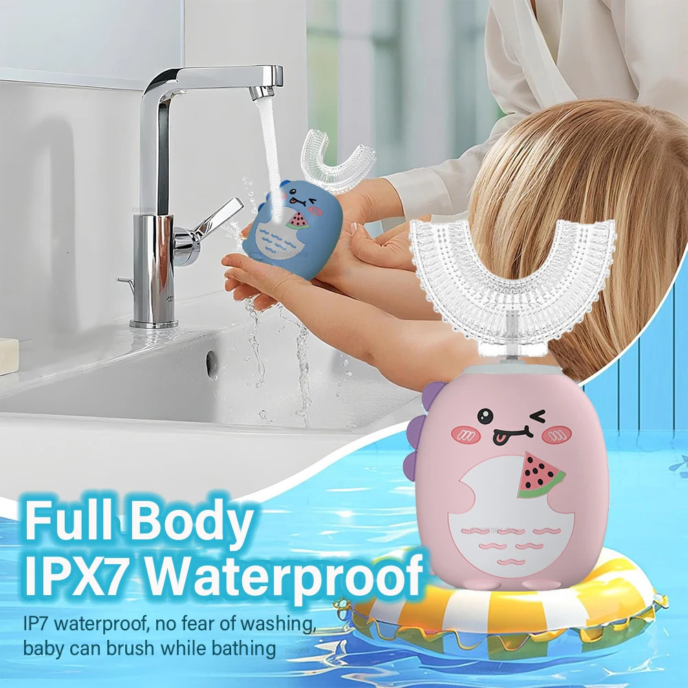 Electric Toothbrush for Children U Shaped Electric Child Toothbrush USB Rechargeable Cartoon Kids Childrens Electric Toothbrush 251113