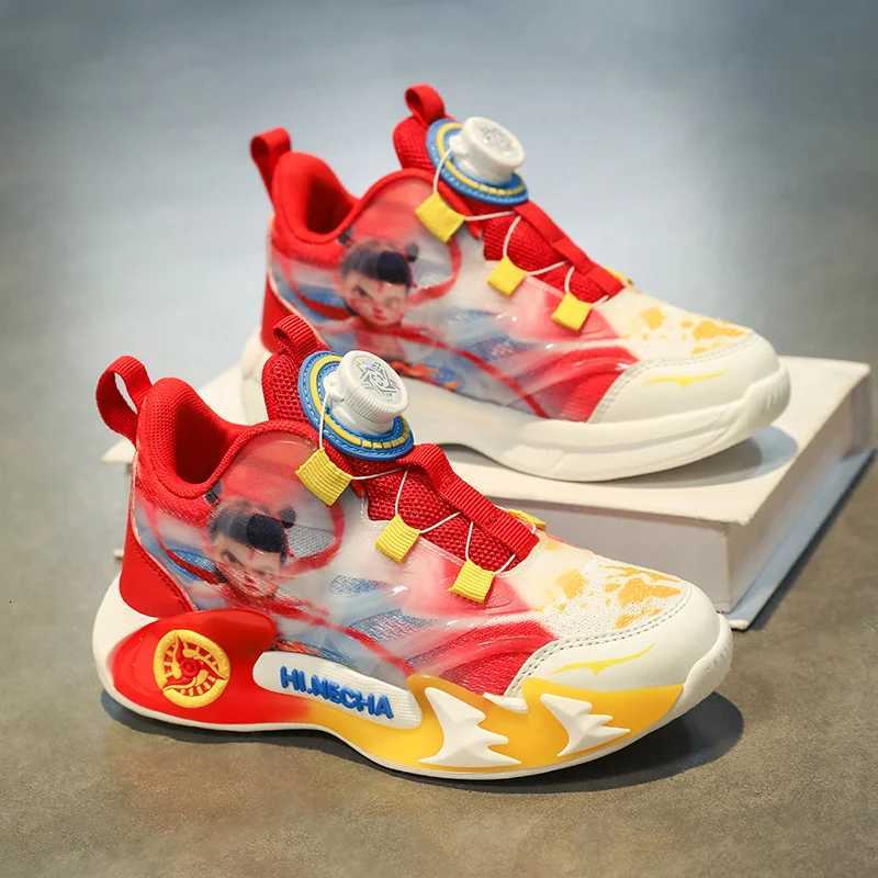 Children Sports Shoes Rotating Buckle Mesh Breathable Casual Outdoor Wear-Resistant Comfortable Flat Sneakers for KidsW251121