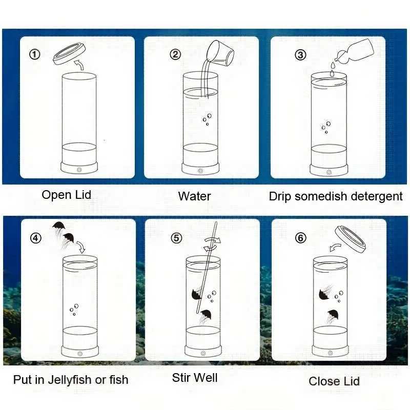 Color-Changing LED Jellyfish Lava Lamp Mini Aquarium Simulation Jellyfish Decorative Lamp USB Acrylic Night Light Gift for Kids K251120