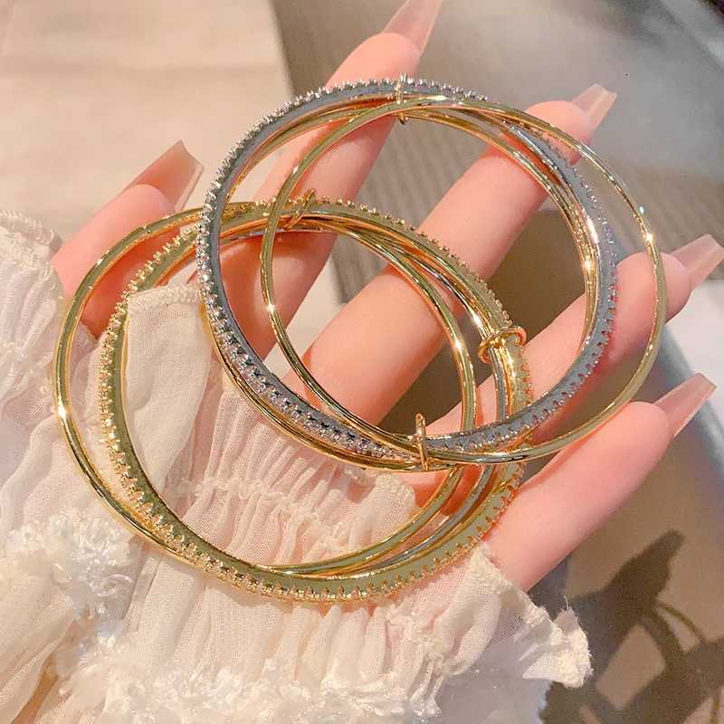 Trendy fashion 18 k gold plated brass jewelry skeleton court style THREE PCS SET bangle bracelet for womanW251121