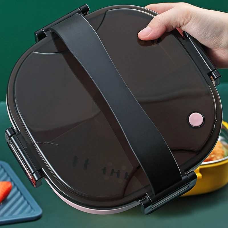 304 stainless steel insulated lunch box Portable leakproof bento box for women kids Microwavable food container With tablewareM251121