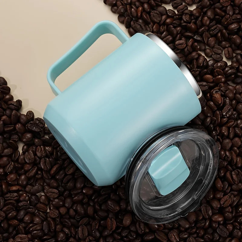 450ml stainless steel coffee cup vacuum insulated travel mug with leak proof lid and straw for camping office commuting 250421