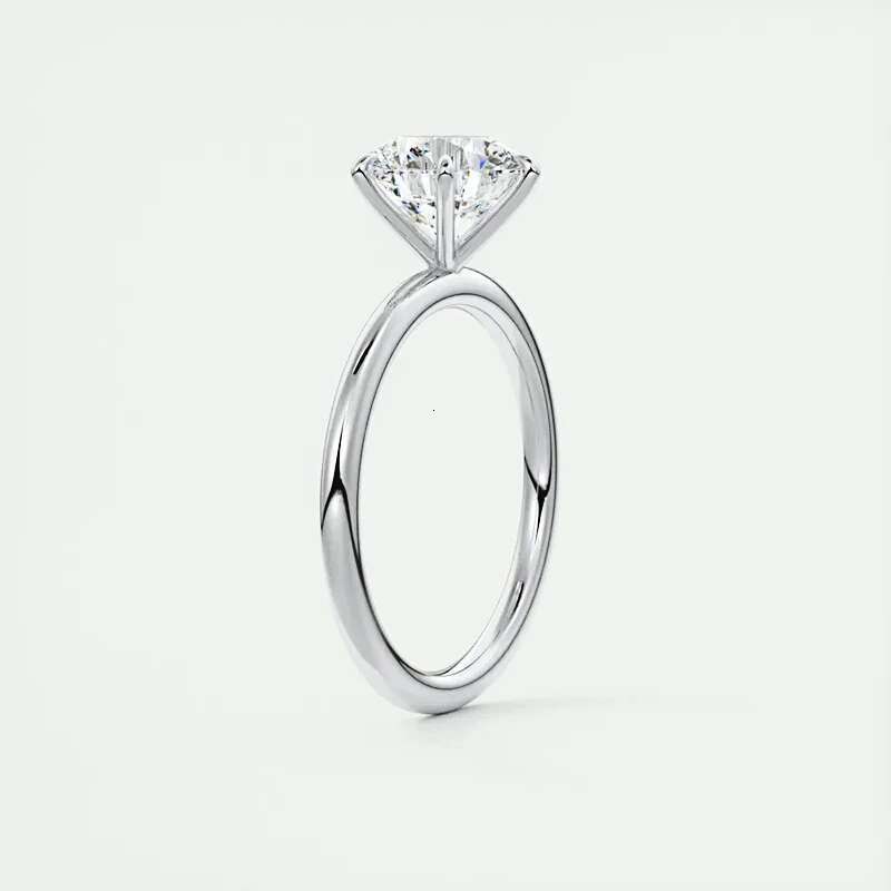 IU 0.5ct-2ct Solitaire Original Sier D Color Moissanite Engagement Wedding Ring Band for Women Jewelry Certificate