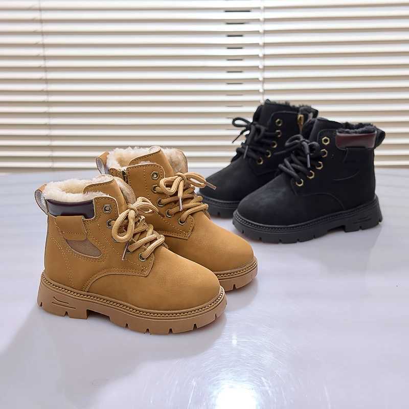Children Warm Boots with Thick Fur Kids Short Boots Plush Comfortable 2025 Winter Boys Girls Ankle Boots Soft Bottom Non-slipW251121