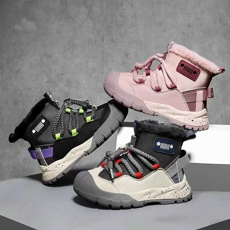 2025 Children Short Boots for Girls Boys Winter New Fashion Korean Style Soft Sole Anti-slippery Versatile Keep Warm Plush ShoesW251121