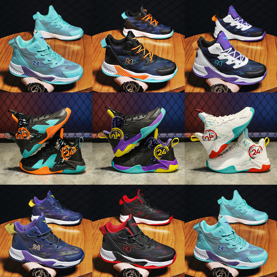 Kids Basketball Shoes Boys Sneakers Girls Teenagers Training Sneakers Walkfashion Non-slip Outdoor Children's Sport Shoes Sizes 31 - 40 W0488