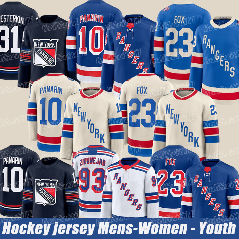 10 Artemi Panarin ny ranger jersey #23 Adam Fox 31 Igor Shesterkin Chris Kreider Vincent Trocheck Alexis Lafreniere Matt Rempe K'Andre Miller Hockey Jerseys