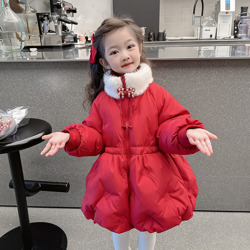 Girls Winter Cotton Jacket 2025 New Stylish Winter Baby Cotton Coat Down Cotton Jacket Childrens Padded Jacket 241118