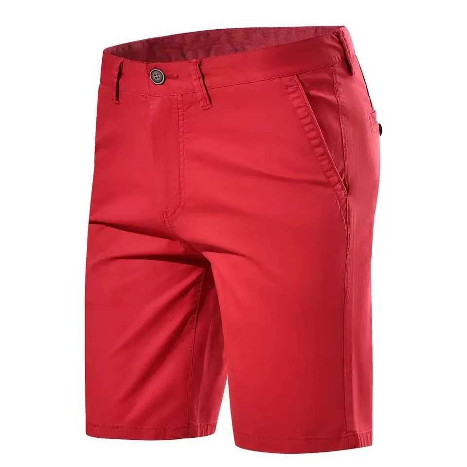 Summer cotton mens luxury casual solid business mens beach shorts stretch Chino classic slim shorts W250421