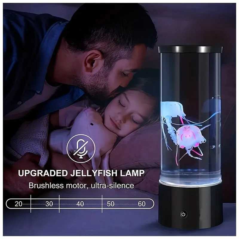 Color-Changing LED Jellyfish Lava Lamp Mini Aquarium Simulation Jellyfish Decorative Lamp USB Acrylic Night Light Gift for Kids K251120