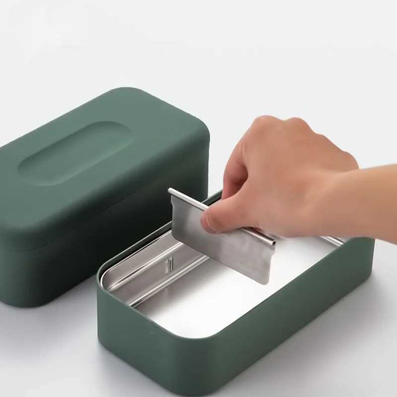 304 Stainless Steel Lunch Box Microwave Heated Lunch Box Japanese Double Layer Picnic Box Portable Lunch Box for Home UseM251121