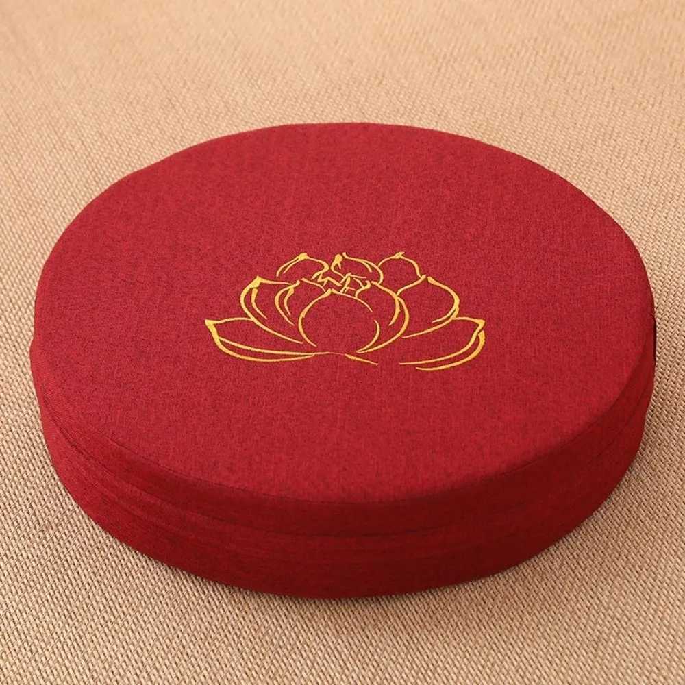 New Lotus Embroidered Yoga Meditation Cushion Washable Round Backrest Removable Cover Thickening Fill Tatami Mat C251121