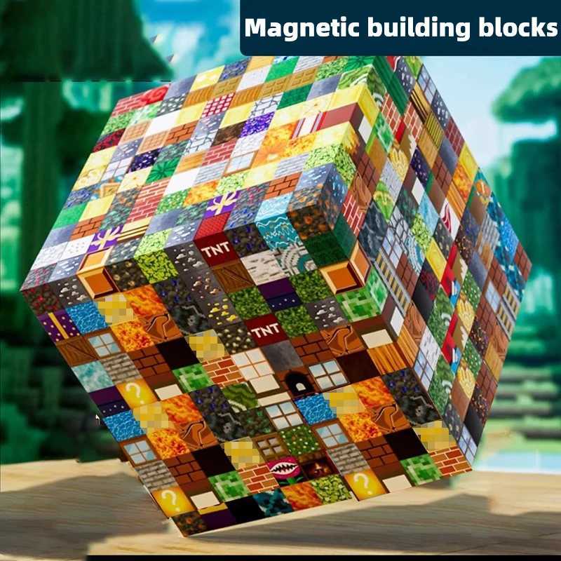 Magnetic building block toy storage box set Childrens DIY assembly toys Table-top play blocks Christmas Thanksgiving Day gift X251121