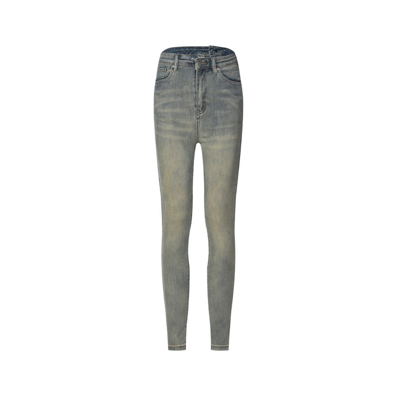 Nostalgic blue jeans for autumn and winter are versatile, slimming, elastic and height-enhancing skinny pencil pants---3320