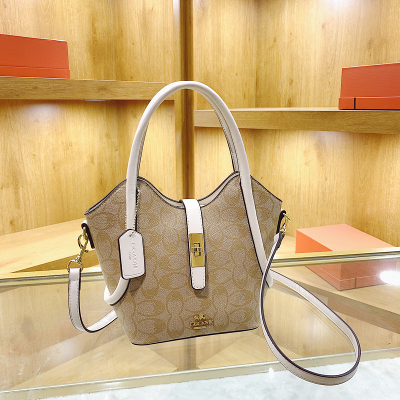 Designer bag free shipping 2025 new fashionable bucket bag premium texture printed large capacity single shoulder crossbody bag for womens