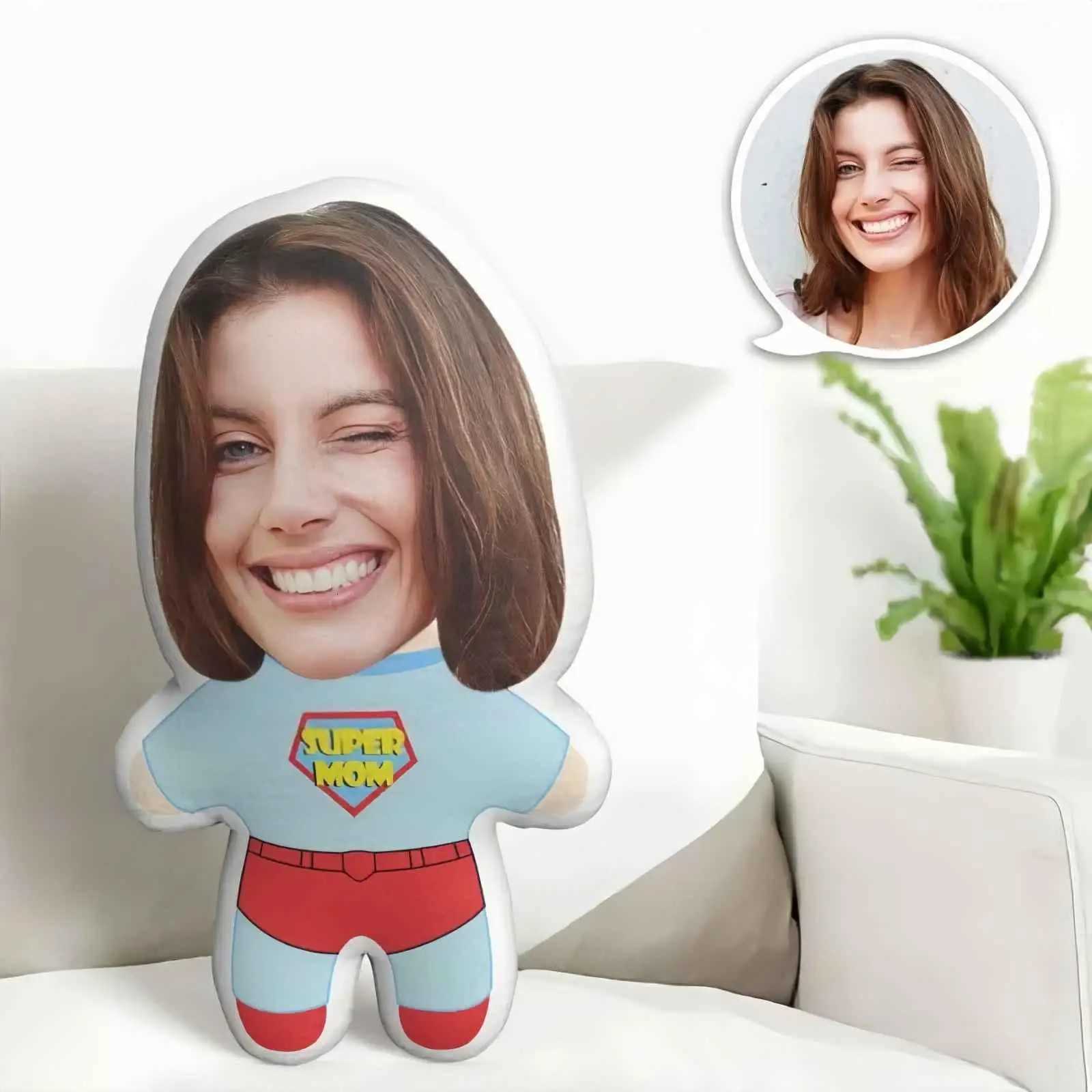 Super Mom Customized Photo Plush Personzed 3D Printed Face Soft Polypropylene Couple Home Decoration Cushion C251121