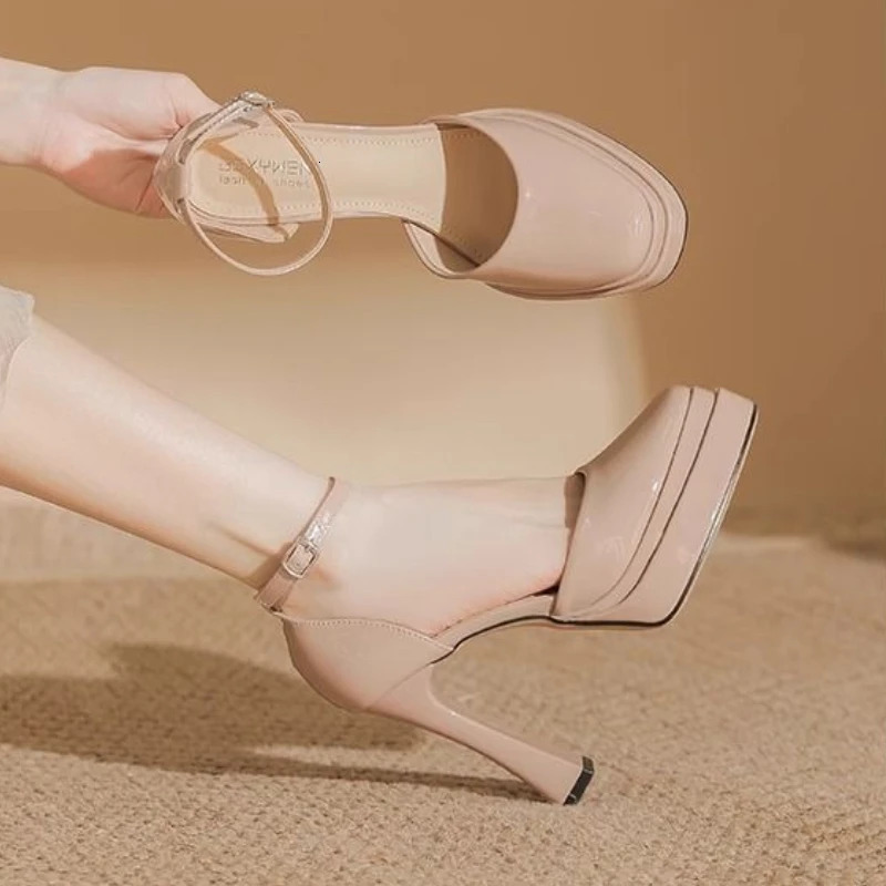 Fashion Womens Super High Heel Wedding Mary Jane Chunky Heels Waterproof Platform Sexy n Shoes for Women 251121